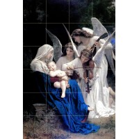 Bouguereau Art Song of the Angels Ceramic Backsplash Mural Decor Tile    183294222649